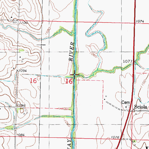 Topographic Map of Longs Branch, IA