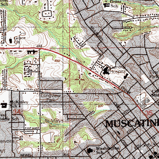Topographic Map of Longview Park, IA