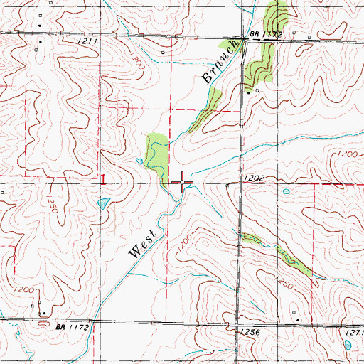 Topographic Map of Lonzo Creek, IA