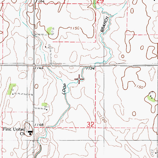 Topographic Map of Loop Branch Ditch, IA