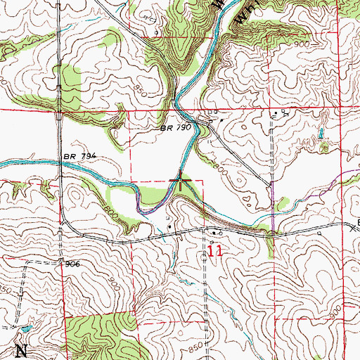 Topographic Map of Lost Creek, IA