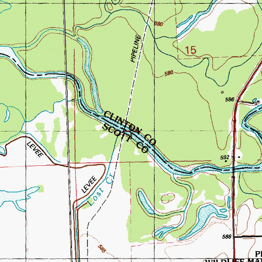 Topographic Map of Lost Creek, IA