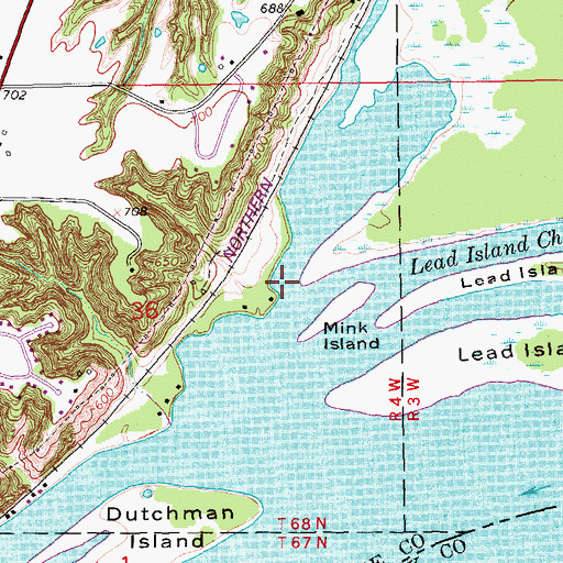 Topographic Map of Lost Creek, IA