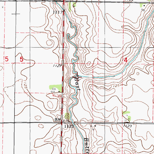 Topographic Map of Lost Grove Creek, IA