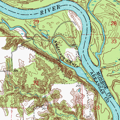Topographic Map of Anderson Chute, AR