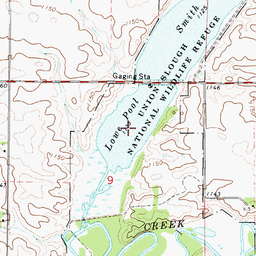 Topographic Map of Lowe Pool, IA