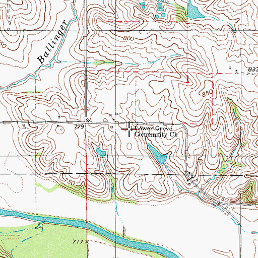 Topographic Map of Lower Grove Community Church, IA