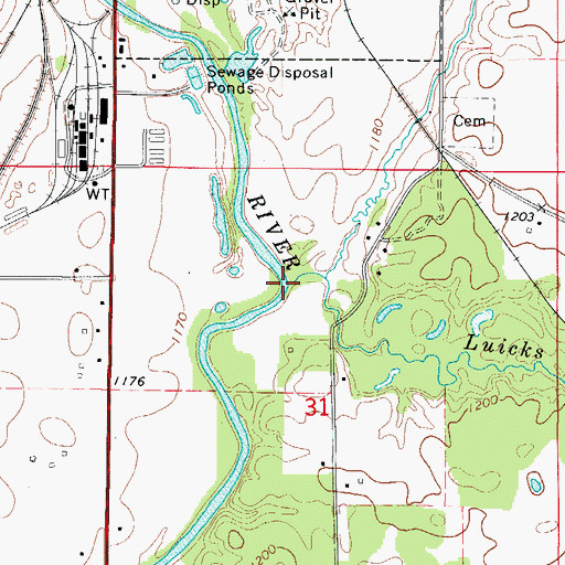 Topographic Map of Luicks Creek, IA