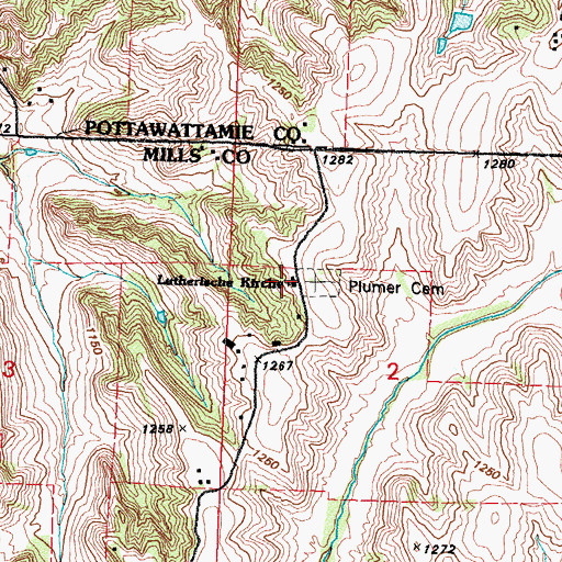 Topographic Map of Lutherische Kirche, IA
