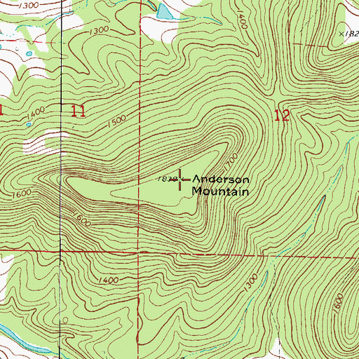 Topographic Map of Anderson Mountain, AR