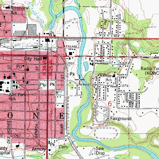 Topographic Map of Lyons Creek, IA