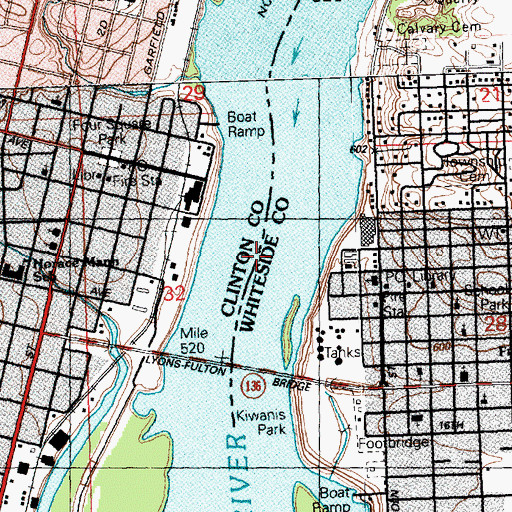 Topographic Map of Mark N Morris Bridge, IA