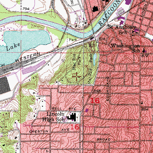 Topographic Map of Mac Rae Park, IA