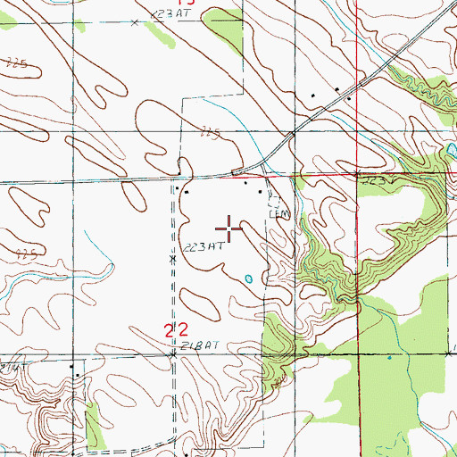 Topographic Map of Andrews Cemetery, AR