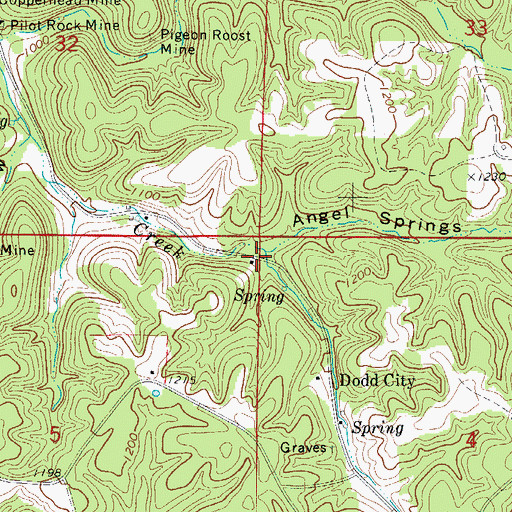 Topographic Map of Angel Springs Hollow, AR