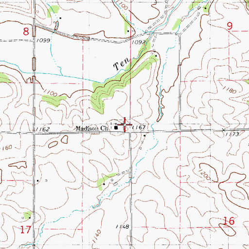Topographic Map of Madison Church, IA