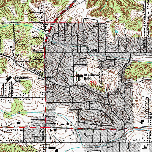 Topographic Map of Madison Elementary School, IA