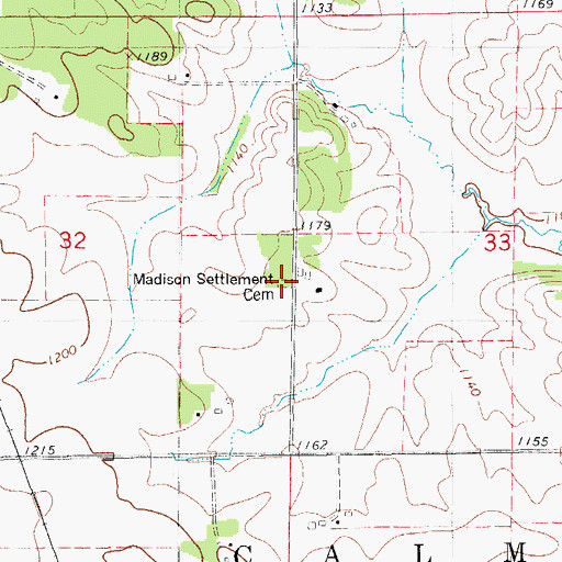 Topographic Map of Madison Settlement Cemetery, IA