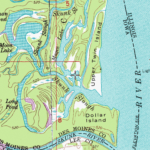 Topographic Map of Magee Lake, IA