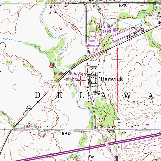 Topographic Map of Mallys Weh-Weh Neh-Kee Park, IA
