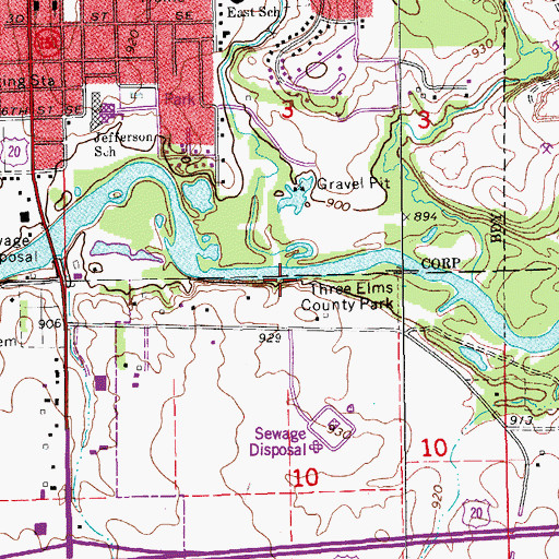 Topographic Map of Malone Creek, IA
