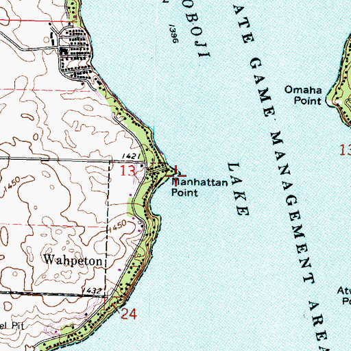 Topographic Map of Manhattan Point, IA