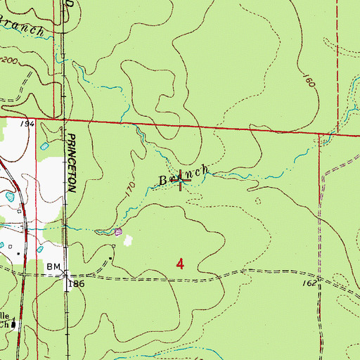 Topographic Map of Anna Branch, AR