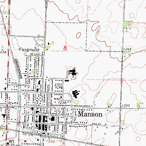 Topographic Map of Manson Northwest Webster Junior / Senior High School, IA