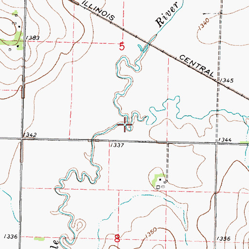 Topographic Map of Maple Creek, IA