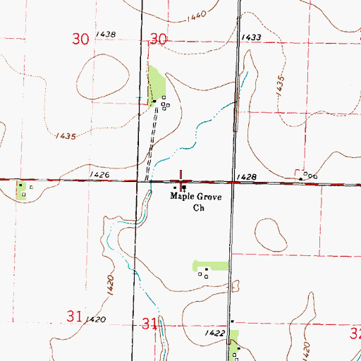 Topographic Map of Maple Grove Church, IA