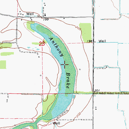 Topographic Map of Anthony Brake, AR