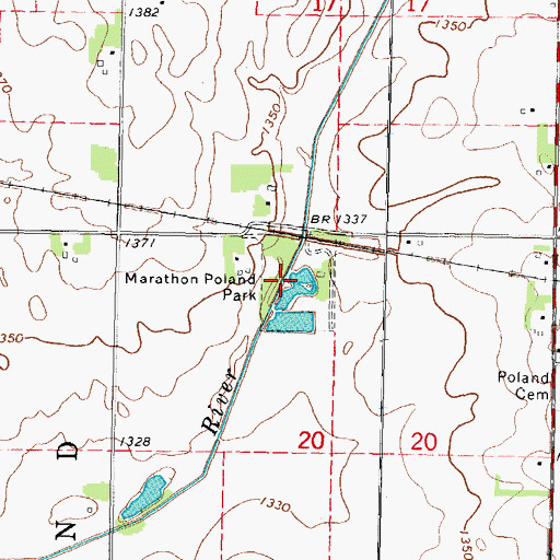 Topographic Map of Marathon Poland Park, IA