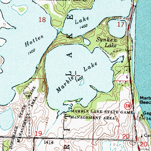 Topographic Map of Marble Lake, IA
