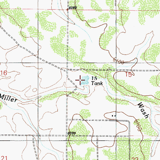 Topographic Map of Fifteen Tank, AZ