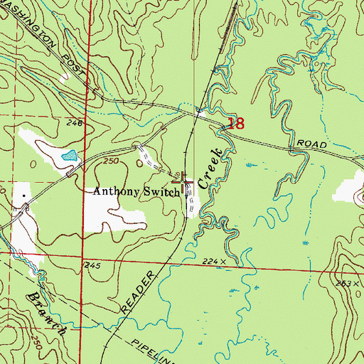 Topographic Map of Anthony Switch, AR