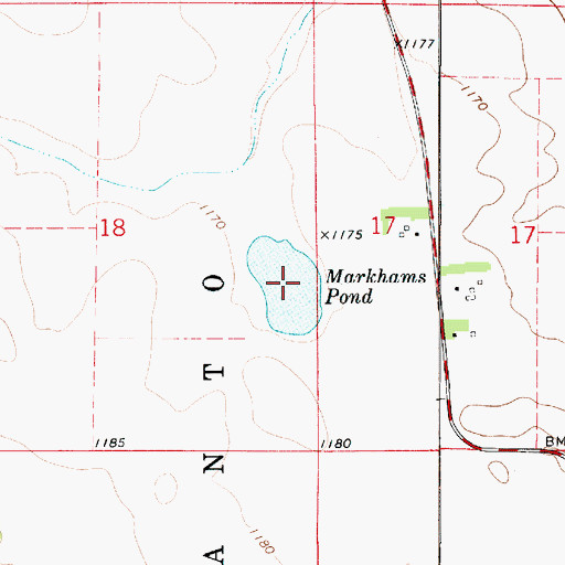 Topographic Map of Markhams Pond, IA