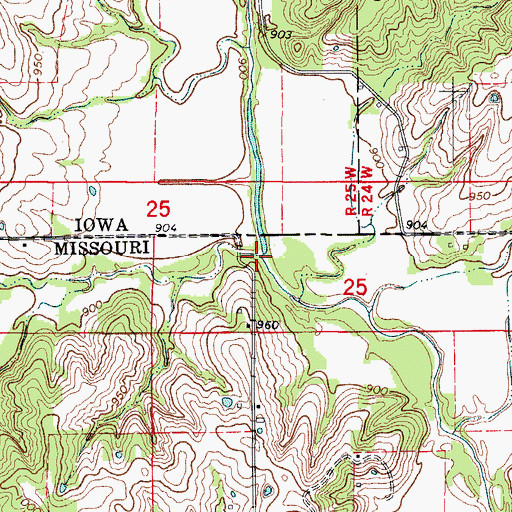 Topographic Map of Marks Branch, IA