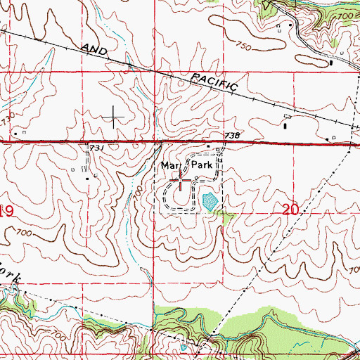 Topographic Map of Marr Park, IA