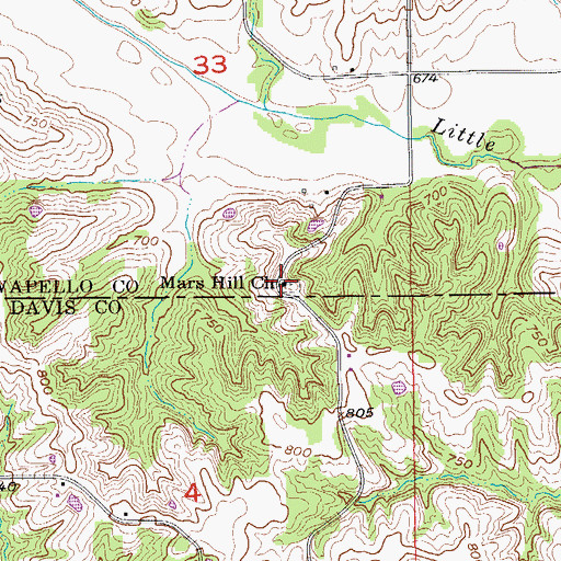 Topographic Map of Mars Hill Church, IA