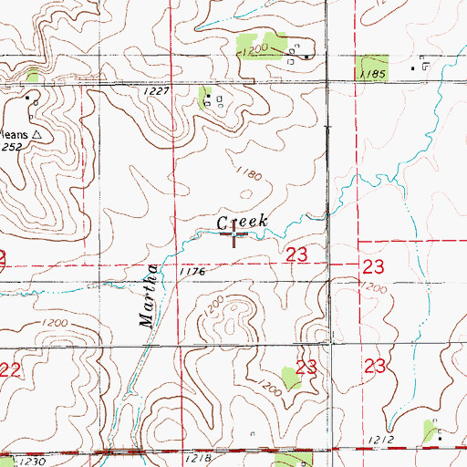 Topographic Map of Martha Creek, IA