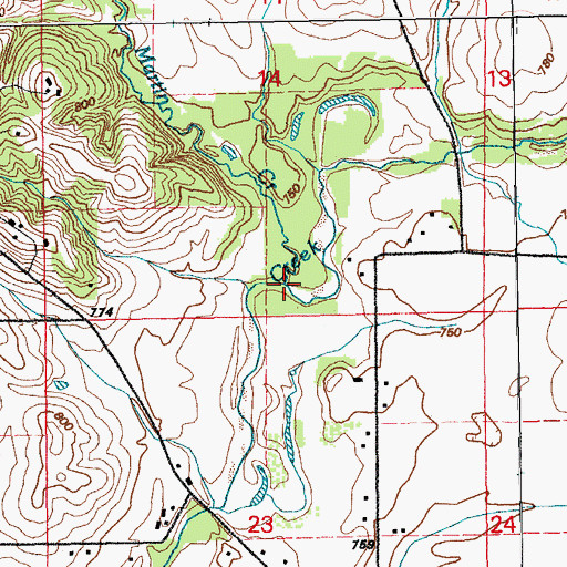 Topographic Map of Martin Creek, IA
