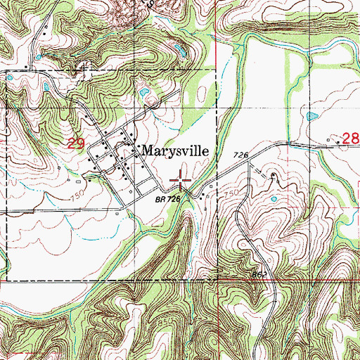 Topographic Map of Marysville, IA