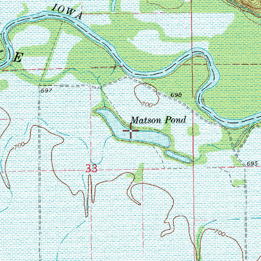 Topographic Map of Matson Pond, IA