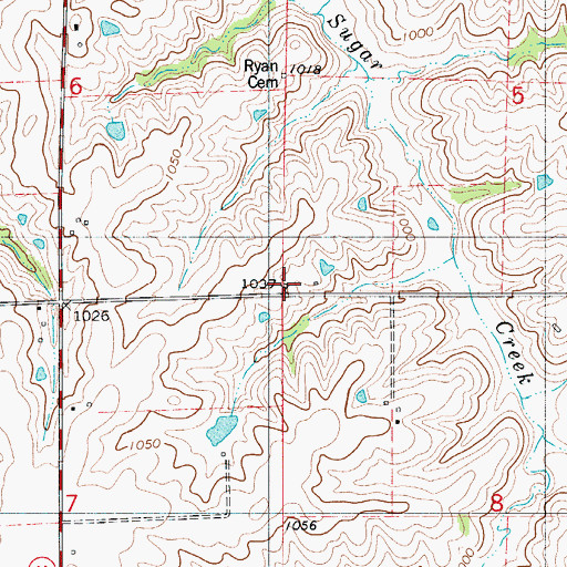 Topographic Map of Mayflower School, IA