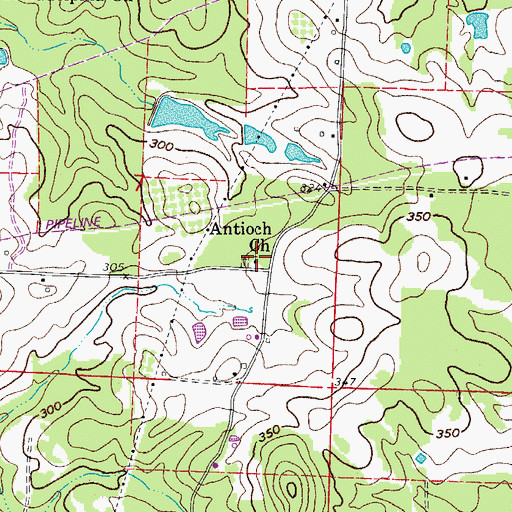 Topographic Map of Antioch Church, AR