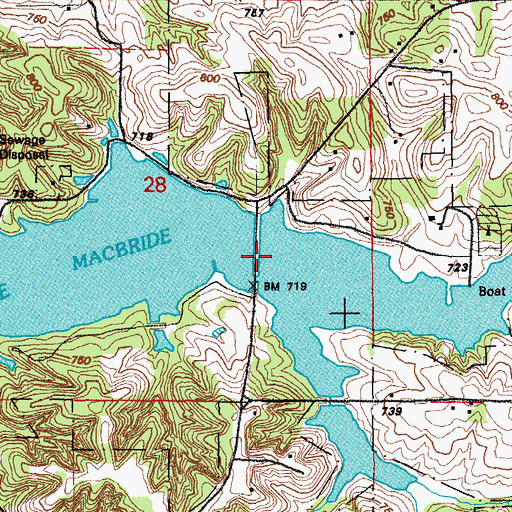 Topographic Map of Lake McBride, IA