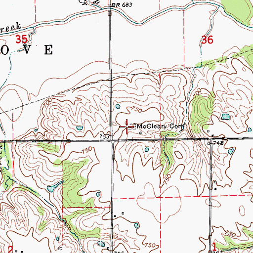 Topographic Map of McCleary Cemetery, IA