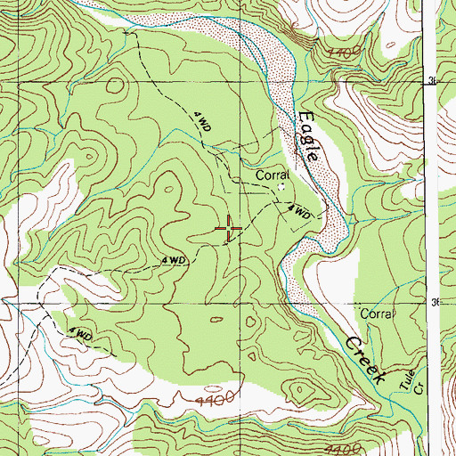 Topographic Map of Fifteenmile Corral, AZ