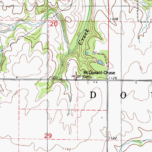 Topographic Map of McDonald Chase Cemetery, IA