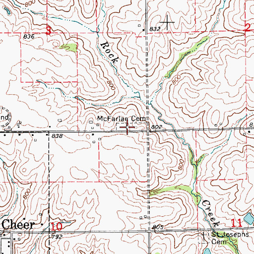 Topographic Map of McFarlan Cemetery, IA